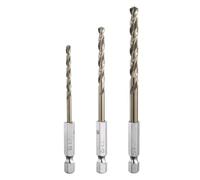 sourcing map M35 High Speed Steel Cobalt Twist Drill Bit Set 3.2/4.2/5.2mm with Quick Change 1/4" Hex Shank Jobber Drill Bit for Metal, Steel, Copper, Aluminum, Zinc Alloy
