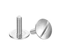 sourcing map M3x10mm Extra Large Flat Head Slotted Screws, 5pcs 304 Stainless Steel Round Head Bolts