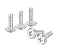 sourcing map M3x10mm Flat Round Head Phillips Head Screws, 10Pcs 304 Stainless Steel Phillips Drive Machine Screw, Full Thread, Bright Finish, Furniture Screw Connection Bolt Screw