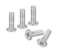 sourcing map M3x10mm Flat Round Head Phillips Head Screws, 200Pcs 304 Stainless Steel Phillips Drive Machine Screw, Full Thread, Bright Finish