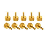 sourcing map M3x10mm Knurled Thumb Screw, 10 Pcs Aluminum Alloy Flat Knurled Head Thumb Screws Bolts Grip Knobs Fastener for PC Computer Case, Yellow