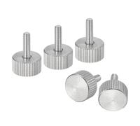 sourcing map M3x10mm Knurled Thumb Screws, 5pcs 304 Stainless Steel Flat Knurled Head Fully Threaded Thumb Screws Bolts Grip Knobs Fasteners