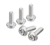 sourcing map M3x10mm Phillips Hex Head Flange Bolts, 30pcs 304 Stainless Steel Hexagon Phillips Flange Head Hex Bolts Machine Screws