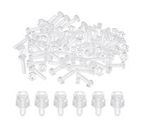 sourcing map M3x12mm Clear Acrylic Screws and Hex Nuts Kit, 40 Set PC Plastic Phillips Round Head Screw Metric Coarse Thread Bolts for Machine Accessories, Transparent