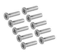 sourcing map M3x12mm Flat Head Machine Screws, Phillips Cross Screw, 304 Stainless Steel, Fasteners Bolts 50Pcs