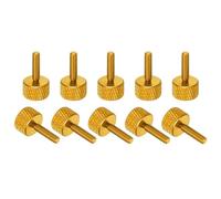sourcing map M3x12mm Knurled Thumb Screw, 10 Pcs Aluminum Alloy Flat Knurled Head Thumb Screws Bolts Grip Knobs Fastener for PC Computer Case, Yellow