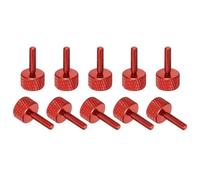 sourcing map M3x12mm Knurled Thumb Screw, 10 Pcs Aluminum Alloy Flat Knurled Head Thumb Screws Bolts Grip Knobs Fasteners for PC Computer Case, Burgundy