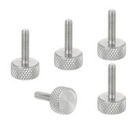 sourcing map M3x12mm Knurled Thumb Screws, 304 Stainless Steel Flat Head Thumb Screws Metric Diamond Knurled Head Bolts Grip Knobs Hand Tighten Thread Fasteners, 10mm Dia. 5 Pcs