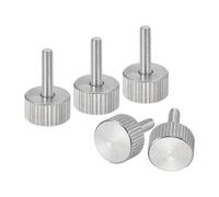 sourcing map M3x12mm Knurled Thumb Screws, 5pcs 304 Stainless Steel Flat Knurled Head Fully Threaded Thumb Screws Bolts Grip Knobs Fasteners
