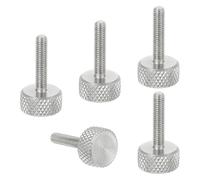 sourcing map M3x14mm Knurled Thumb Screws, 304 Stainless Steel Flat Head Thumb Screws Metric Diamond Knurled Head Bolts Grip Knobs Hand Tighten Thread Fasteners, 10mm Dia. 5 Pcs