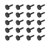 sourcing map M3x14mm Knurled Thumb Screws, Black Steel Flat Head Thumb Screws Zinc Plated Metric Knurled Head Bolts Grip Knobs Hand Tighten Thread Fasteners, 20 Pcs