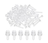 sourcing map M3x15mm Clear Acrylic Screws and Hex Nuts Kit, 40 Set PC Plastic Phillips Round Head Screw Metric Coarse Thread Bolts for Machine Accessories, Transparent