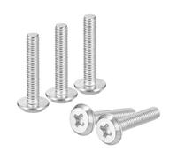 sourcing map M3x16mm Flat Round Head Phillips Head Screws, 100Pcs 304 Stainless Steel Phillips Drive Machine Screw, Full Thread, Bright Finish, Furniture Screw Connection Bolt Screw