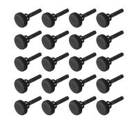 sourcing map M3x16mm Knurled Thumb Screws, Black Steel Flat Head Thumb Screws Zinc Plated Metric Knurled Head Bolts with Shoulder Grip Knobs Hand Tighten Thread Fasteners, 20 Pcs