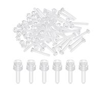 sourcing map M3x20mm Clear Acrylic Screws and Hex Nuts Kit, 40 Set PC Plastic Phillips Round Head Screw Metric Coarse Thread Bolts for Machine Accessories, Transparent