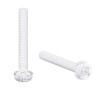 sourcing map M3x20mm Plastic Screws PC Transparent Acrylic Phillips Cross Pan Hand Tighten Screw 50Pcs