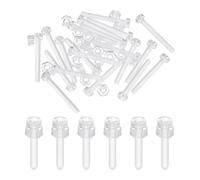 sourcing map M3x25mm Clear Acrylic Screws and Hex Nuts Kit, 20 Set PC Plastic Phillips Round Head Screw Metric Coarse Thread Bolts for Machine Accessories, Transparent