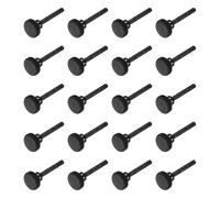 sourcing map M3x25mm Knurled Thumb Screws, Black Steel Flat Head Thumb Screws Zinc Plated Metric Knurled Head Bolts with Shoulder Grip Knobs Hand Tighten Thread Fasteners, 20 Pcs