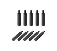 sourcing map M3x30mm+6mm Male-Female Hex Nylon PCB Motherboard Spacer Standoff for FPV Drone Quadcopter, Computer & Circuit Board Black 75pcs