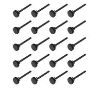 sourcing map M3x40mm Knurled Thumb Screws, Black Steel Flat Head Thumb Screws Zinc Plated Metric Knurled Head Bolts with Shoulder Grip Knobs Hand Tighten Thread Fasteners, 20 Pcs