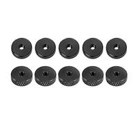 sourcing map M3x4mm(DxH) Knurled Nuts - 10Pack - Good for Furniture Equipment - Thumb Screw Fasteners - Black