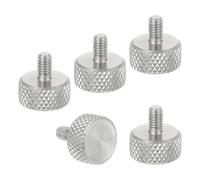 sourcing map M3x4mm Knurled Thumb Screws, 304 Stainless Steel Flat Head Thumb Screws Metric Diamond Knurled Head Bolts Grip Knobs Hand Tighten Thread Fasteners, 10mm Dia. 5 Pcs