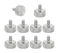 sourcing map M3x4mm Knurled Thumb Screws, 304 Stainless Steel Flat Head Thumb Screws Metric Diamond Knurled Head Bolts Grip Knobs Hand Tighten Thread Fasteners, 10mm Dia. 10 Pcs
