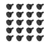 sourcing map M3x4mm Knurled Thumb Screws, Black Steel Flat Head Thumb Screws Zinc Plated Metric Knurled Head Bolts with Shoulder Grip Knobs Hand Tighten Thread Fasteners, 20 Pcs