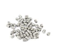 sourcing map M3x4mm Metric 304 Stainless Steel Hex Socket Set Cap Point Grub Screws Silver Tone for Towel Rack Door Knob 50pcs