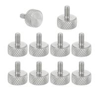 sourcing map M3x5mm Knurled Thumb Screws, 304 Stainless Steel Flat Head Thumb Screws Metric Diamond Knurled Head Bolts Grip Knobs Hand Tighten Thread Fasteners, 10mm Dia. 10 Pcs