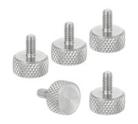 sourcing map M3x5mm Knurled Thumb Screws, 304 Stainless Steel Flat Head Thumb Screws Metric Diamond Knurled Head Bolts Grip Knobs Hand Tighten Thread Fasteners, 10mm Dia. 5 Pcs