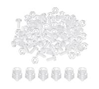 sourcing map M3x6mm Clear Acrylic Screws and Hex Nuts Kit, 40 Set PC Plastic Phillips Round Head Screw Metric Coarse Thread Bolts for Machine Accessories, Transparent