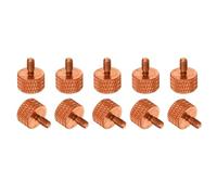 sourcing map M3x6mm Knurled Thumb Screw, 10 Pcs Aluminum Alloy Flat Knurled Head Thumb Screws Bolts Grip Knobs Fastener for PC Computer Case, Orange