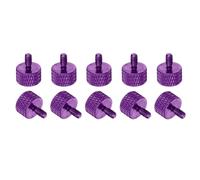 sourcing map M3x6mm Knurled Thumb Screw, 10 Pcs Aluminum Alloy Flat Knurled Head Thumb Screws Bolts Grip Knobs Fasteners for PC Computer Case, Purple