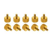 sourcing map M3x6mm Knurled Thumb Screw, 10 Pcs Aluminum Alloy Flat Knurled Head Thumb Screws Bolts Grip Knobs Fastener for PC Computer Case, Yellow