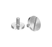 sourcing map M3x6mm Slotted Round Large Flat Head Screws, 5pcs 304 Stainless Steel Slotted Decoration Screws