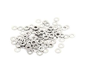sourcing map M3x6mmx0.5mm Stainless Steel Round Flat Washer for Bolt Screw 100Pcs