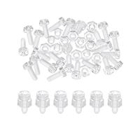 sourcing map M3x8mm Clear Acrylic Screws and Hex Nuts Kit, 20 Set PC Plastic Phillips Round Head Screw Metric Coarse Thread Bolts for Machine Accessories, Transparent