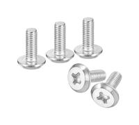 sourcing map M3x8mm Flat Round Head Phillips Head Screws, 10Pcs 304 Stainless Steel Phillips Drive Machine Screw, Full Thread, Bright Finish, Furniture Screw Connection Bolt Screw