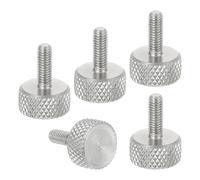 sourcing map M3x8mm Knurled Thumb Screws, 304 Stainless Steel Flat Head Thumb Screws Metric Diamond Knurled Head Bolts Grip Knobs Hand Tighten Thread Fasteners, 10mm Dia. 5 Pcs