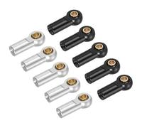 sourcing map M3xL19mm Lever Steering Linkage Tie Rod Ball Head Link Joint End for RC Crawler Car 10 Pcs, Silver/Black