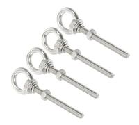 sourcing map M4 3/16"x1.97" Stainless Steel Eye Bolts Threaded Screw Eyebolt Shoulder Ring with Nuts Washers for Lifting Hanging, 4 Set