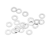 sourcing map M4 304 Stainless Steel Flat Washers, 20pcs 4x8x0.2mm Ultra Thin Flat Spacers for Screw Bolt, Electronic Repair, Automotive