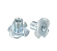 sourcing map M4 4 Pronged Tee Nut T-Nut for Table Legs Rock Climbing Wall Woodwork Holds Wood Cabinetry 100Pcs
