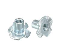 sourcing map M4 4 Pronged Tee Nut T-Nut for Table Legs Rock Climbing Wall Woodwork Holds Wood Cabinetry 20pcs
