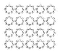 sourcing map M4 70Pcs External Tooth Lock Washers, 410 Stainless Steel Star Washer Tooth Locking Ring Washers Quick Speed Star Nut Locking Fastener, Silver