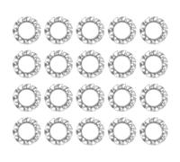 sourcing map M4 70Pcs External Tooth Washers, 304 Stainless Steel Tooth Locking Ring Washers Quick Speed Star Nut Locking Fastener Fastener, Silver
