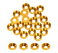 sourcing map M4 Cone Cup Countersunk Washers,Hole Dia 4.1mm/0.16 Aluminum Gaskets Cup Head Washer Gasket for Screw RC/FPV/PC/Drone/Mechanical Accessories Model Parts,Pack of 20(Gold)