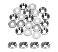 sourcing map M4 Cone Cup Countersunk Washers,Hole Dia 4.1mm/0.16 Aluminum Gaskets Cup Head Washer Gasket for Screw RC/FPV/PC/Drone/Mechanical Accessories Model Parts,Pack of 20(Silver)