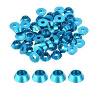 sourcing map M4 Cone Cup Washers,Anodized Aluminum Gaskets Cup Head Washer Gasket for Screw RC/FPV/PC/Drone/Mechanical Accessories Model Parts, Pack of 60 (Light Blue)